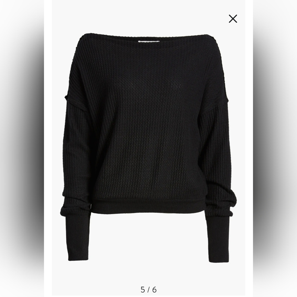 TREASURE & BOND Off the Shoulder Thermal Knit Top